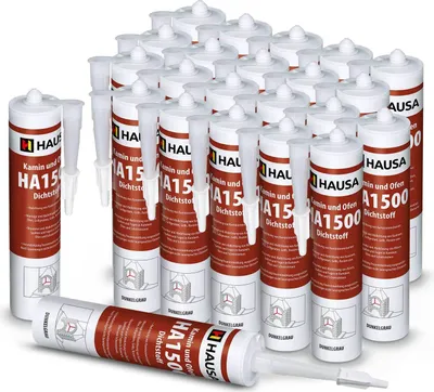 Produktbild von HAUSA Kamin Ofen Dichtstoff HA1500 hitzebeständige Dichtmasse 1500°C 24 x 310ml