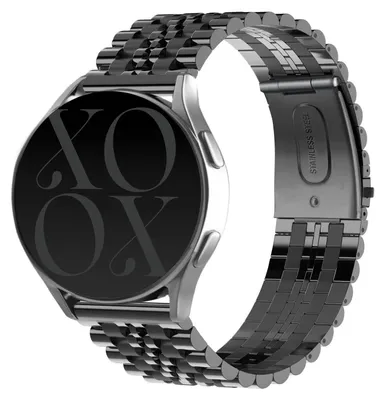 Produktbild von Uhrenarmband Edelstahl schwarz 20 mm mit Schmetterlingsverschluss für Smartwatch