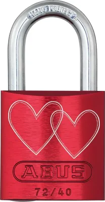 Zdjęcie produktu dla ABUS LoveLock 4, Czerwony, Aluminium, 39 x 19 x 74 mm, 113 g, 1 szt.