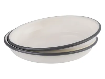 Produktbild von APS GERMANY Teller tief 98670, Ø 22 cm, emailliertes Stahlblech, 2 Stück