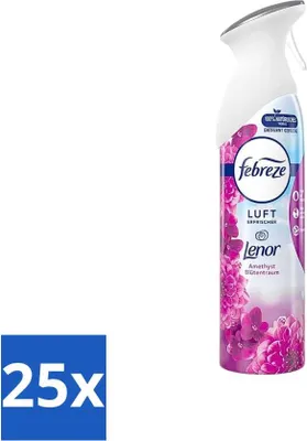 Zdjęcie produktu dla Febreze Amethyst Spray do pomieszczeń – świeży zapach kwiatów – 300 ml – opakowanie ekonomiczne – 25 sztuk