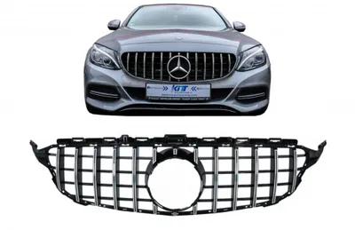 Produktbild von Kühlergrill für Mercedes C W205 S205 C205 A205 GT-R Panamericana Look Ohne Kamera.