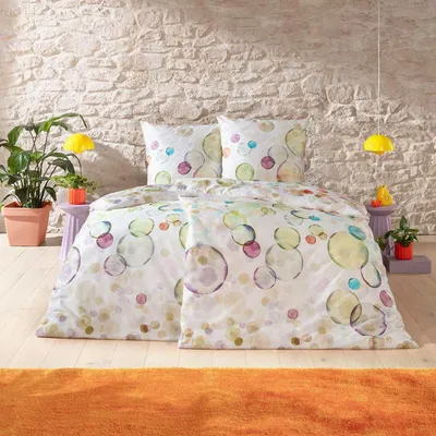 Produktbild von Estella Mako-Satin Bettwäsche 135x200 Jasmine Seifenblasen Punkte 4844-985