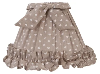 Obrázok produktu pre Clayre & Eef tienidlo Ø 22x14 cm Sivé bavlnené srdcia
