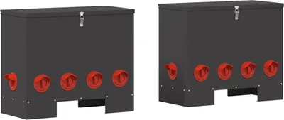 Produktbild von vidaXL Hühnerfütterer 2 pcs Schwarz 60,5 x 29 x 51 cm