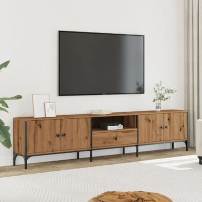 Immagine prodotto di Maison Exclusive - Mobile TV con cassetto in rovere artigianale 200x25x44 cm