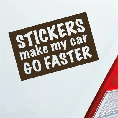 Produktbild von Auto Aufkleber s Make My car go Faster schneller 16x10 cm Braun Sticker Heckscheibenaufkleber