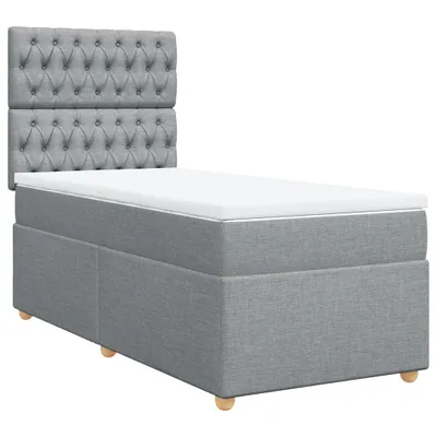 Produktbild von vidaXL Boxspringbett mit Matratze Hellgrau 90x200 cm Stoff