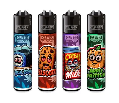 Produktbild von Clipper Feuerzeug 4er Set FFX Cali Strainz