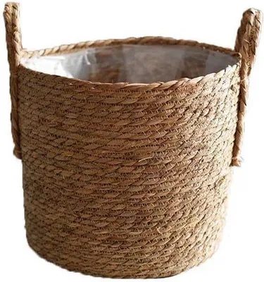 Produktbild von Seegras-Blumenkorb - Handgefertigter Pflanzenkorb - Durchmesser 25 cm