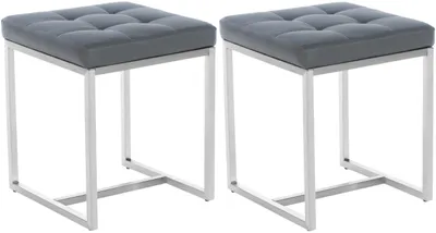 Produktbild von 2er Set Sitzhocker Barci, grau, 40x40x48 cm, Sitzhöhe 48 cm