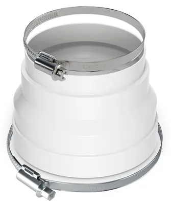 Produktbild von Reduzierstück 100/125er + Schelle 110-130mmØ + Klemme 90-110mmØ für Abzugshaube Dunstabzugshaube
