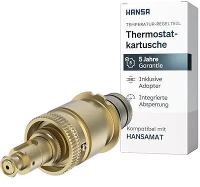 Produktbild von HANSA Thermostatkartusche mit Absperrung und Schmutzfilter aus Messing G 1/2