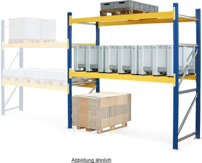 Produktbild von Palettenregal mit 2 Paar Tragbalken, Stecksystem, erweiterbar, HxBxT 3500 x 2025 x 1100 mm