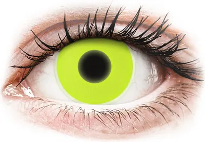 Produktbild von ColourVUE Crazy Glow Yellow - ohne Stärke (2 Linsen) Stärke: 0.00, BC: 8.60, DIA: 14.00