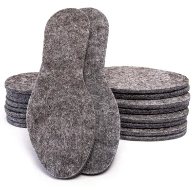 Immagine prodotto di 5 paia di solette in feltro extra spesse da 6 mm, solette in feltro taglie 28-46, grigio, 44
