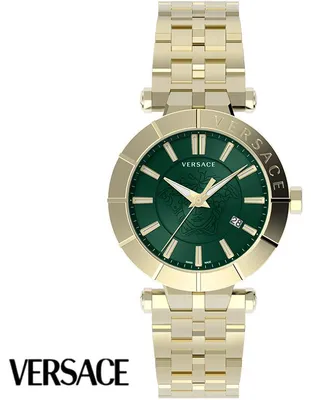 Produktbild von Versace VE2B00621 V-Race grün gold Edelstahl Armband Uhr Herren Uhr NEU