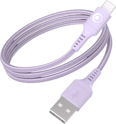 Zdjęcie produktu dla BigBen Connected, kabel USB-A do USB-C do szybkiego ładowania 15W 3A, nylonowy, 1,2 m, fioletowy