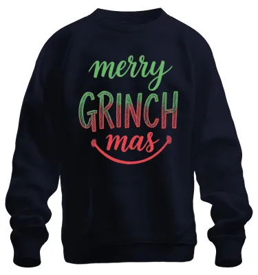 Produktbild von merry GRINCH mas Weihnachten Lustig Grinch Geschenk Familie Sweatshirt Pullover, Navy, XXL