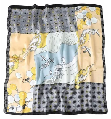 Productafbeelding van Kamea, zachte vintage sjaal met golvend patroon, 70x70 cm