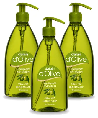 Immagine prodotto di 3 flaconi di sapone liquido all'olio d'oliva Dalan - Idratante con olio d'oliva - 400 ml - Confezione - 3 pezzi
