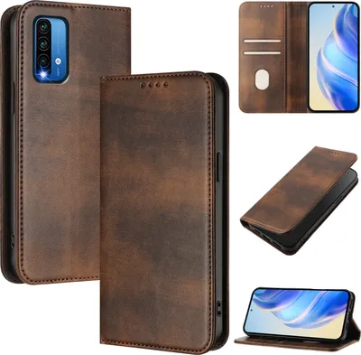 Immagine prodotto di Custodia per Xiaomi Poco M3/Redmi 9T, custodia in pelle vintage con protezione RFID, slot per carte, supporto Marrone
