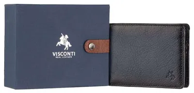 Obrázek produktu pro Pánská peněženka Visconti z přírodní kůže modrá 11 x 8,5 cm RFID