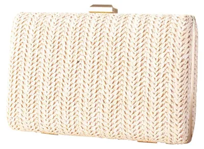 Productafbeelding van CORIOS Dames strooien handtas, avondtas, geweven tas, geschikt voor bruiloften, bruidsportemonnee