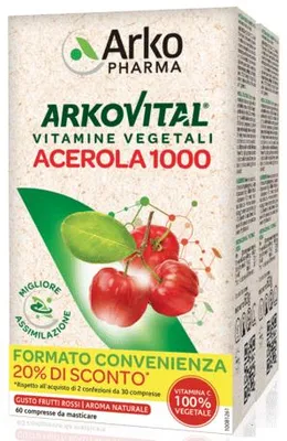 Productafbeelding van ARKOVITAL ACEROLA 1000, familieverpakking, 60 tabletten