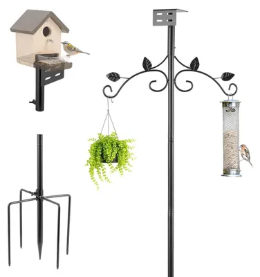 Produktbild von Vogelhaus-Stangenhalterungs-Set mit 5 Zinken, 231 cm, robust, wetterfest, für Garten