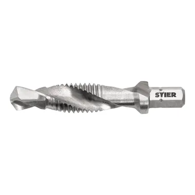 Produktbild von STIER Kombigewindebohrer Bit M10 DIN 3126 HSS-G 1/4"-Sechskant rechtsschneidend Sechskantschaft Gewindeschneider Einschnittgewindebohrer Durchgangsloch