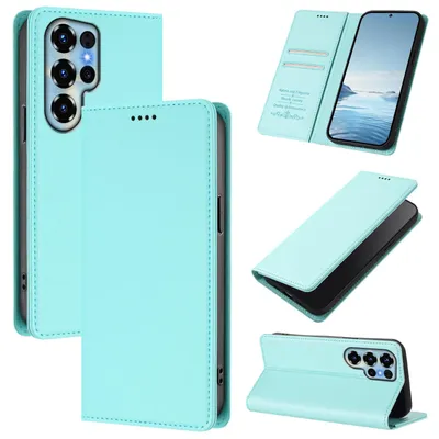Produktbild von Handyhülle für Oukitel C68, Kunstleder Klapphülle Stoßfeste Magnetische Hülle mit Ständer Türkis