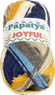 Produktbild von Garn JOYFUL - 100g / 200 m - Weiß, Blau, Grau