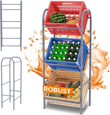 Produktbild von TroniTechnik® Getränkekistenregal 3 Kisten Kistenregal 3 Kästen Bierkastenständer Getränkeständer mit Wandhalterung