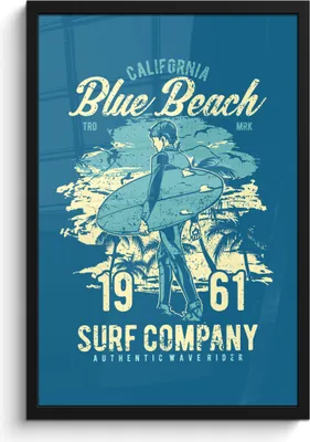 Produktbild von MuchoWow® MuchoWow® Gerahmtes Poster Surfbrett - Strand - Palme - Vintage 40x60 cm - Poster mit zchwarzem Bilderrahmen - Papierdruck - Wandbilder
