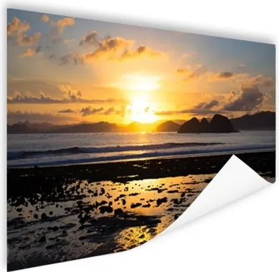 Produktbild von MuchoWow® Poster Sonnenuntergang in Asien Fotodruck 120x80 cm - Bilder