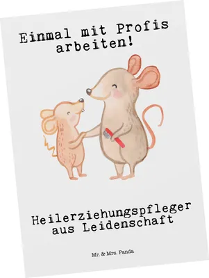 Produktbild von Mr. & Mrs. Panda Postkarte Heilerziehungspfleger Leidenschaft - Weiß - Geschenk, Fotokarte, Grußkarte, Ausbildung, Ansichtskarte, Ansichtskarten, Spruch, Witzig