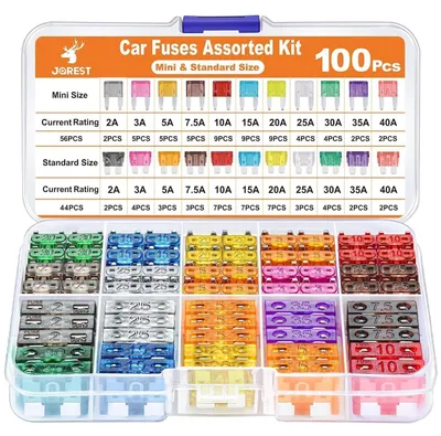 Produktbild von Kfz Sicherung Set 100 Stück Mini & Standard mit Sicherungszieher 2-40A