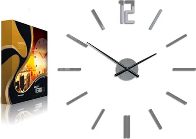 Produktbild von ModernClock, wanduhr grau groß, Wanduhr, Carlo 75cm, Acrylglas, Wanduhr DIY