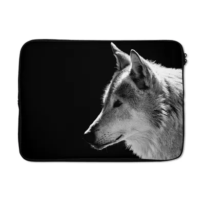 Produktbild von MuchoWow® Laptop Hülle 14 ZollWildlife - Wolf - Schwarz - Weiß Laptoptasche - Laptoptasche - Stoßsicher - Schutzhaube