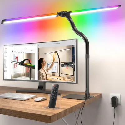 Produktbild von LED-Schreibtischlampe, dimmbar, 22W, 1800 Lumen, Zweiflammige Lampe