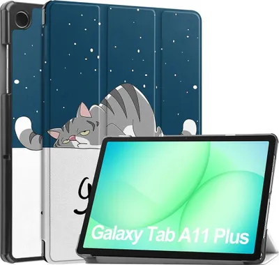 Produktbild von Samsung Galaxy Tab A11 Plus Hülle - Coverup Tri-Fold Ständer Klapphülle mit Schlaf/Wach-Funktion - Herz