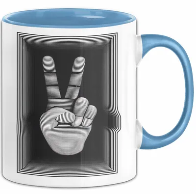 Produktbild von Friedenszeichen Tasse Geschenk Lustige Geschenkidee Spruch (Blau)