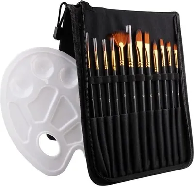 Imagen del producto de Juego de pinceles de nailon para artistas, ideal para pintura al óleo, acrílico, dibujo, acuarela y otros materiales artísticos