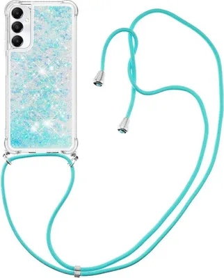 Produktbild von Samsung Galaxy A05s Hülle - Coverup Liquid Glitzer Back Cover mit Handykette - Hellblau