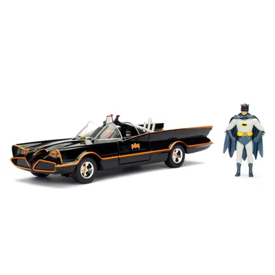 Image de Dickie Toys Batman 1966 Classic Batmobile 1:24, voiture-jouet Die-cast avec portes qui s'ouvrent, y compris la figurine de Batman, 253215001
