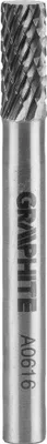 Obrázok produktu pre GRAPHITE HM frézy na kov, valcové, typ A, stopka 6 x 45 mm, pre brúsky, na hliník, plasty