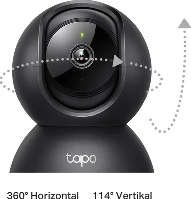 Produktbild von TP-Link Tapo C211, IP-Sicherheitskamera, Drinnen, Kabellos, 2400 MHz, Tisch/Bank, Schwarz