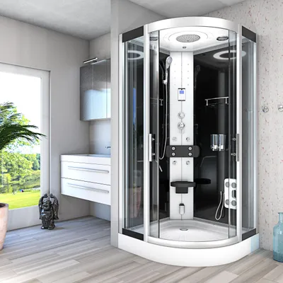 Immagine prodotto di Doccia a vapore Cabina doccia d58-13t2 Tempio della doccia Sauna 90x90 cm