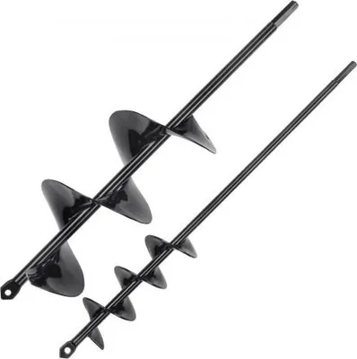 Image de VEVOR Tarière pour planter, set de 2, tarière de jardin, tarière hélicoïdale pour creuser des trous de poteaux, planter des bulbes et creuser des trous, pour mèches hexagonales de 3/8 pouce
